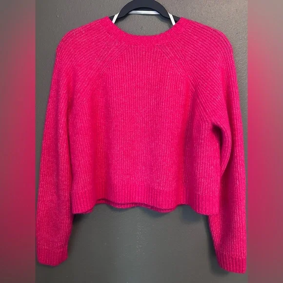 Torrid Vegan Cashmere Cropped Cardigan Sweater Hot Pink - Picture 8 of 13